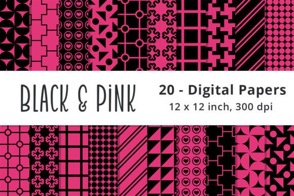Black and Pink Digital Paper Background: A Versatile Design Resource for Creative Projects