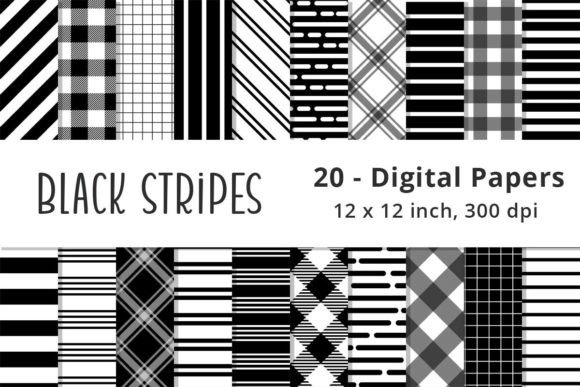 Black and White Stripes Pattern Papers: A Versatile Resource for Designers and Creators