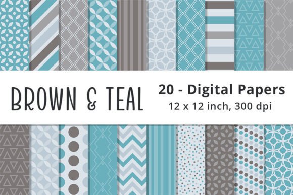 Brown and Teal Winter Digital Paper: A Versatile Resource for Creative Projects