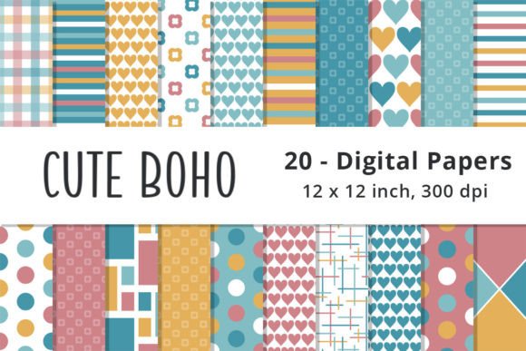 Cute Boho Digital Background Papers: Strategic Use for Creative and Professional Projects