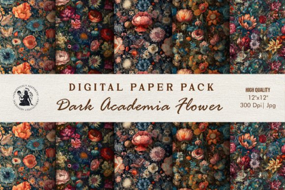 Dark Academia Flower Seamless Pattern: A Timeless Design for Creative Projects