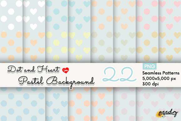 Dot and Heart in Pastel Background