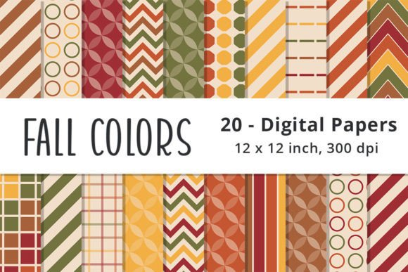 Fall Colored Printable Scrapbook Papers
