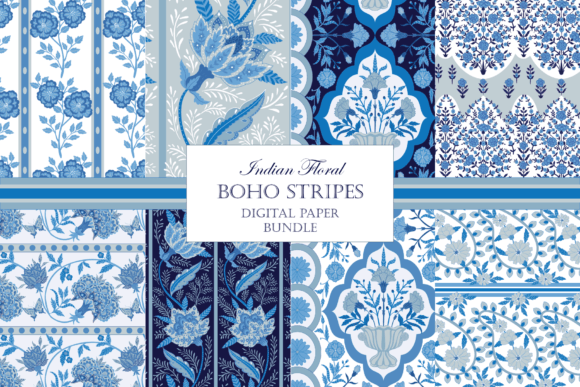 Grandmillenial Stripes Blue and White