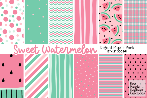 Pastel Watermelon Pink and Green Summer