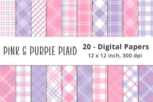 Pink and Purple Plaid Digital Paper Pack: A Versatile Tool for Modern Creatives