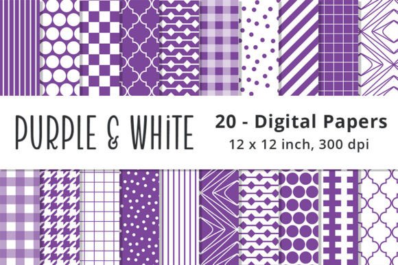 Purple White Scrapbook Patterned Paper: A Versatile Design Resource for Creatives