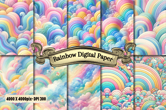Rainbow of Vibrant Pastel Digital Paper: A Versatile Tool for Creative Projects