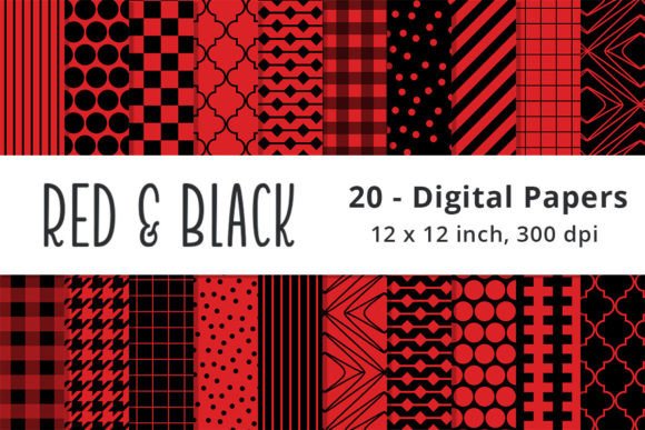 Red and Black Digital Scrapbook Papers: A Versatile Design Resource for Creative Projects