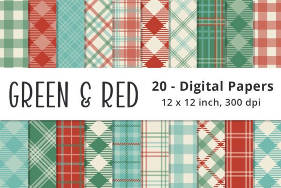 Red and Green Plaid Digital Paper: A Versatile Design Resource for Holiday and Retro Projects