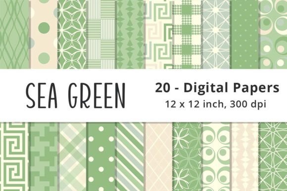 Sea Green Digital Paper Background