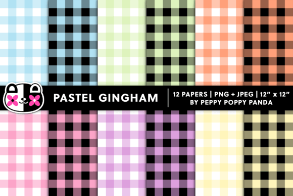 Seamless Pastel Gingham Digital Paper