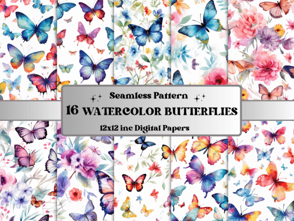Seamless Watercolor Butterfly Pattern