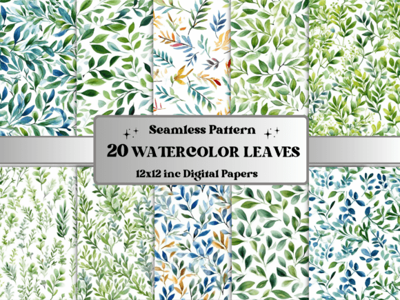 Seamless Watercolor Gentle Leaf Pattern