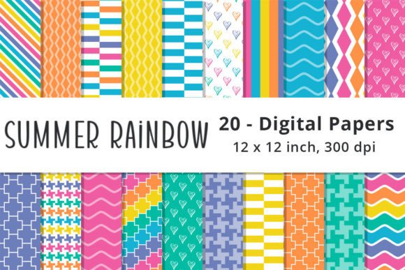 Summer Rainbow Colors Patterned Paper: A Vibrant Addition to Your Creative Projects