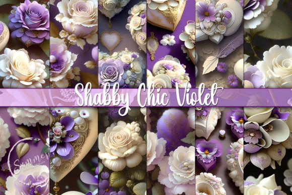 Valentine’s Chic Violet Floral Hearts: A Modern Design Essential for Creative Projects