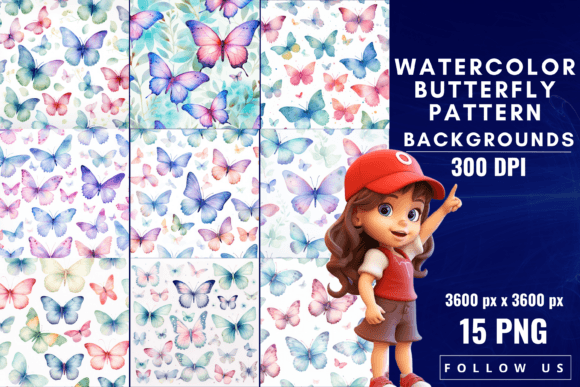 Watercolor Butterfly Pattern Backgrounds: A Delicate Blend of Art and Nature